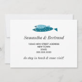 Nieuw Adres Tropisch Vissenpatroon Aankondiging (Achterkant)