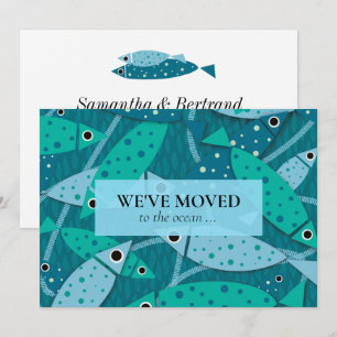 Nieuw Adres Tropisch Vissenpatroon Aankondiging