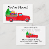 Nieuw adres  Truck met kerstcadeaus Visitekaartje (Voorkant / Achterkant)