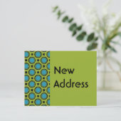 Nieuw adres Turquoise Green Aankondigingskaart (Staand voorkant)