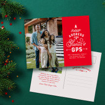 Nieuw adres twee foto rode kerst