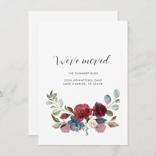 Nieuw adres update Floral Moving Aankondiging (Voorkant / Achterkant)