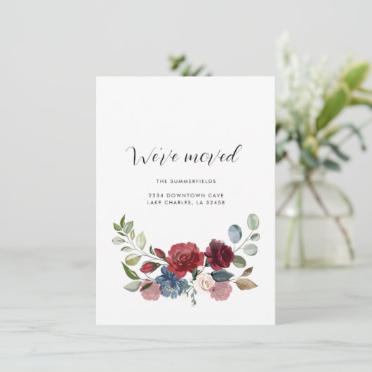 Nieuw adres update Floral Moving Aankondiging (Staand voorkant)