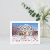 Nieuw Adres Valentijnsdag Love 2 Foto's Bewegen Aankondigingskaart (Staand voorkant)