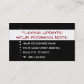 nieuw adres van californië visitekaartje (Achterkant)