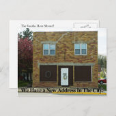 Nieuw adres van de stad - Wijziging van adreskaart Aankondigingskaart (Voorkant / Achterkant)