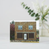 Nieuw adres van de stad - Wijziging van adreskaart Aankondigingskaart (Staand voorkant)