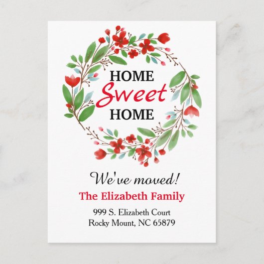 Nieuw adres van Zoete startpunt: kennisgeving verp Aankondigingskaart (Voorkant)