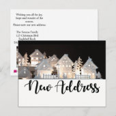 Nieuw adres verlichte kerstwoningen briefkaart (Voorkant / Achterkant)
