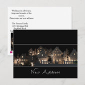 Nieuw adres verlichte kerstwoningen briefkaart (Voorkant / Achterkant)