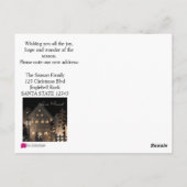 Nieuw adres verlichte kerstwoningen briefkaart (Achterkant)