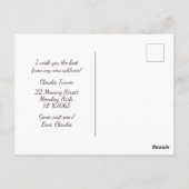 Nieuw adres Vernieuwde aankondiging met vrolijk ke Briefkaart (Achterkant)