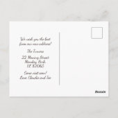 Nieuw adres Vernieuwde aankondiging met vrolijk ke Briefkaart (Achterkant)