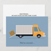 Nieuw adres Verplaatsen Vrachtwagenkoffieblauw Aankondiging (Voorkant / Achterkant)