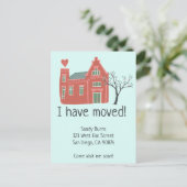 Nieuw adres Verplaatsende Aankondiging Stemhuis Briefkaart (Staand voorkant)