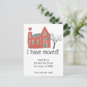 Nieuw adres Verplaatsende Aankondiging Stemhuis Briefkaart (Staand voorkant)