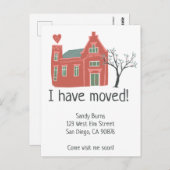 Nieuw adres Verplaatsende Aankondiging Stemhuis Briefkaart (Voorkant / Achterkant)