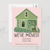 Nieuw adres Verplaatsende Aankondiging Stemhuis Briefkaart (Voorkant / Achterkant)