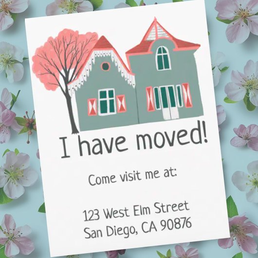 Nieuw adres Verplaatsende Aankondiging Stemhuis Briefkaart