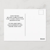 Nieuw adres Verplaatsende Blauwe Aankondiging van Briefkaart (Achterkant)