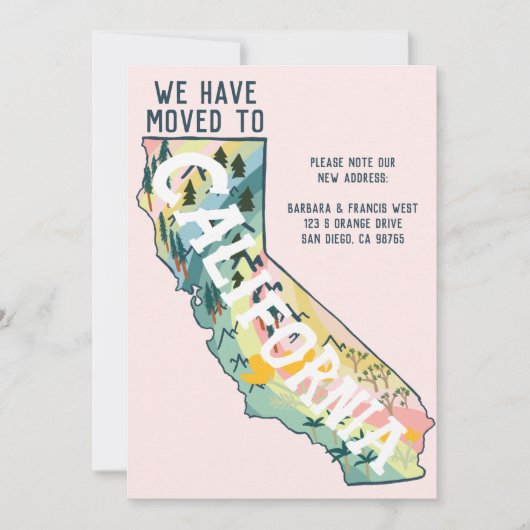 NIEUW ADRES Verplaatst naar California State Map Kaart (Voorkant)