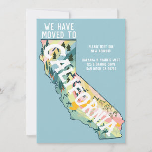 NIEUW ADRES Verplaatst naar California State Map Kaart