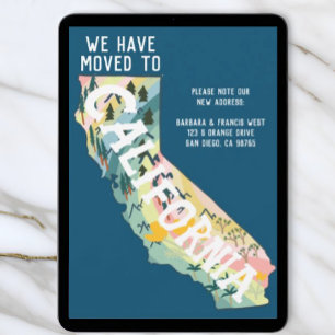 NIEUW ADRES Verplaatst naar California State Map Kaart