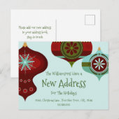 Nieuw adres voor de Feestdagen | Kerstmis met Retr Briefkaart (Voorkant / Achterkant)