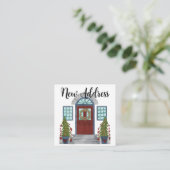 Nieuw adres voor kerstcadeaukaart informatiekaartje (Staand voorkant)