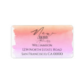 Nieuw adres voor nieuwe thuismoderne Waterverf Etiket (Voorkant)