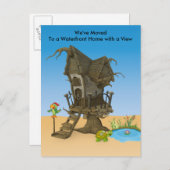 Nieuw adres Waterfront Home Aankondigingskaart (Voorkant / Achterkant)