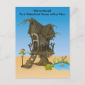Nieuw adres Waterfront Home Aankondigingskaart (Voorkant)