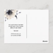 Nieuw adres Waterverf Bloemen Verhuisaankondiging Briefkaart (Achterkant)