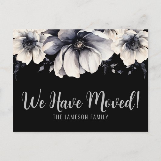 Nieuw adres Waterverf Bloemen Verhuisaankondiging Briefkaart (Voorkant)