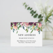 Nieuw adres | Waterverf Floral en Griekenland Briefkaart (Staand voorkant)