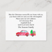 Nieuw adres waterverf kerstkaart informatiekaartje (Achterkant)