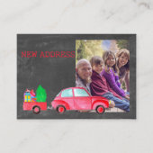 Nieuw adres waterverf kerstkaart informatiekaartje (Voorkant)