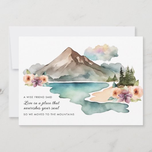 Nieuw adres Waterverf Mountains verplaatsen Aankondiging (Voorkant)