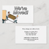 Nieuw adres We hebben aangepaste Kantoor verplaats Visitekaartje (Voorkant / Achterkant)