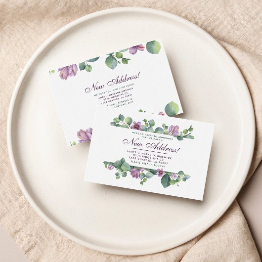 Nieuw adres We hebben Botanische Eucalyptus verpla Notitiekaartje