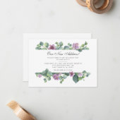 Nieuw adres We hebben Botanische Eucalyptus verpla Notitiekaartje (Voorkant / Achterkant in situ)