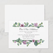 Nieuw adres We hebben Botanische Eucalyptus verpla Notitiekaartje (Voorkant / Achterkant)