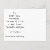 Nieuw adres We hebben Briefkaart verplaatst (Achterkant)