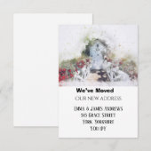 Nieuw adres We hebben de deur verplaatst Aankondig Notitiekaartje (Voorkant / Achterkant)