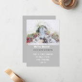 Nieuw adres We hebben grijze deur aankondiging ver (Voorkant / Achterkant in situ)