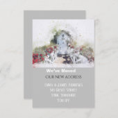 Nieuw adres We hebben grijze deur aankondiging ver (Voorkant / Achterkant)