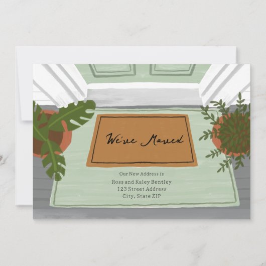 Nieuw adres We hebben Welcome Mat-aankondiging ver Aankondiging (Voorkant)