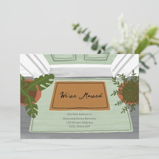 Nieuw adres We hebben Welcome Mat-aankondiging ver Aankondiging (Staand voorkant)