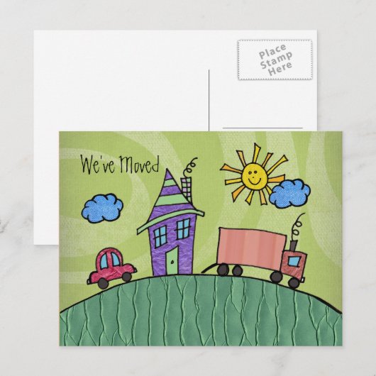 Nieuw adres Wij hebben het Bericht van het Huis ve Aankondigingskaart (Voorkant / Achterkant)