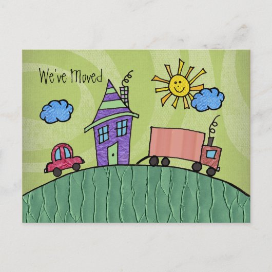 Nieuw adres Wij hebben het Bericht van het Huis ve Aankondigingskaart (Voorkant)